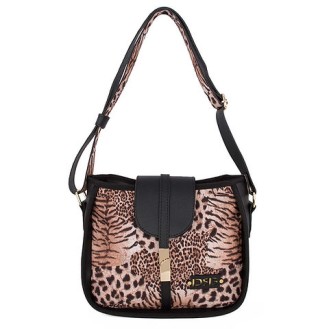Women's Bag Animal Print Bag with Flap – Shoulder & Crossbody 26128-1311 De Raggi Black