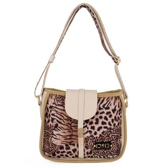 Women's Bag Animal Print Bag with Flap – Shoulder & Crossbody 26128-1311 De Raggi Cream