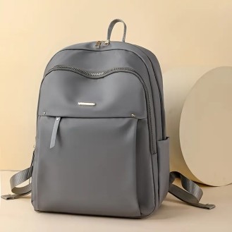 Women's Casual Nylon Travel Laptop Backpack Grey Colour