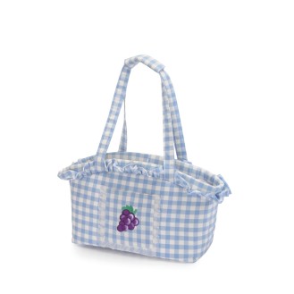 Camon Checkered polyester carrier bag – Light blue/white – 35.5x17x26cm