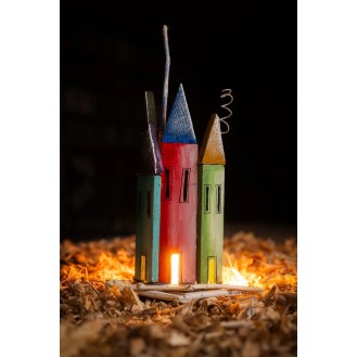 Wooden Lighting with Houses