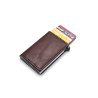 Small RFID-protected card wallet BAELLERRY YM016 Coffee