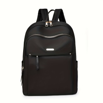 Women's Casual Nylon Travel Laptop Backpack Black Colour